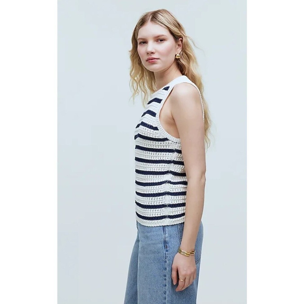 NWT Madewell Crochet-Knit Crewneck Sweater Tank Size X Small - Picture 4 of 11